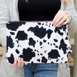 Cow print oversized everyday clutch